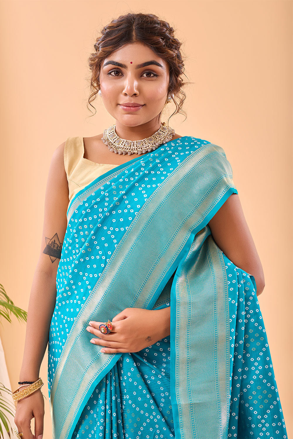 Sky Blue Paithani Silk Saree With Weaving  Work