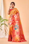 Yellow Paithani Silk Saree With Weaving Work