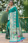 Rama Green Paithani Silk Saree With Weaving Work