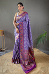 Purple Paithani Silk Saree With Weaving Work