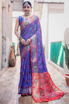 Royal Blue Patola Silk Saree With Weaving Work
