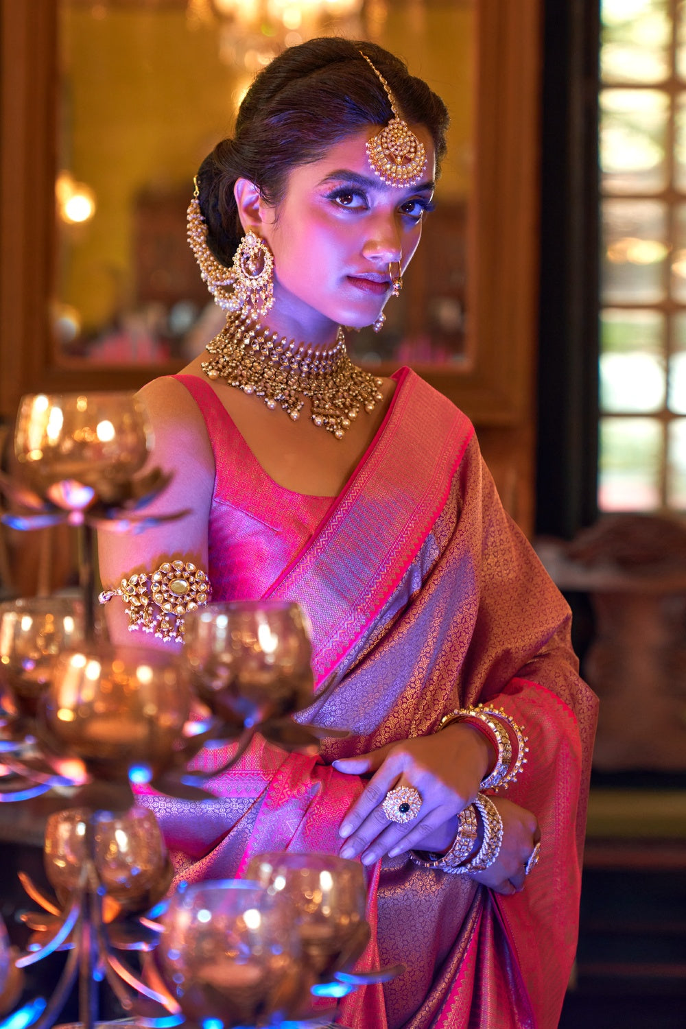 Light Purple Kanjivaram Silk Saree With Weaving Work