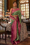 Green Kanjivaram Silk Saree With Weaving Work
