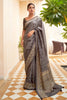 Ash Gray Soft Khadi Silk Saree With Weaving Work