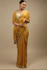 Mustard Yellow Bandhani Printed Chinon Saree