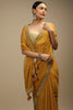 Mustard Yellow Bandhani Printed Chinon Saree