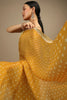 Mustard Yellow Bandhani Printed Chinon Saree