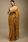 Mustard Yellow Bandhani Printed Chinon Saree