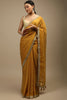 Mustard Yellow Bandhani Printed Chinon Saree