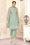 Sea Green Net With Embroidery Work Salwar Suit