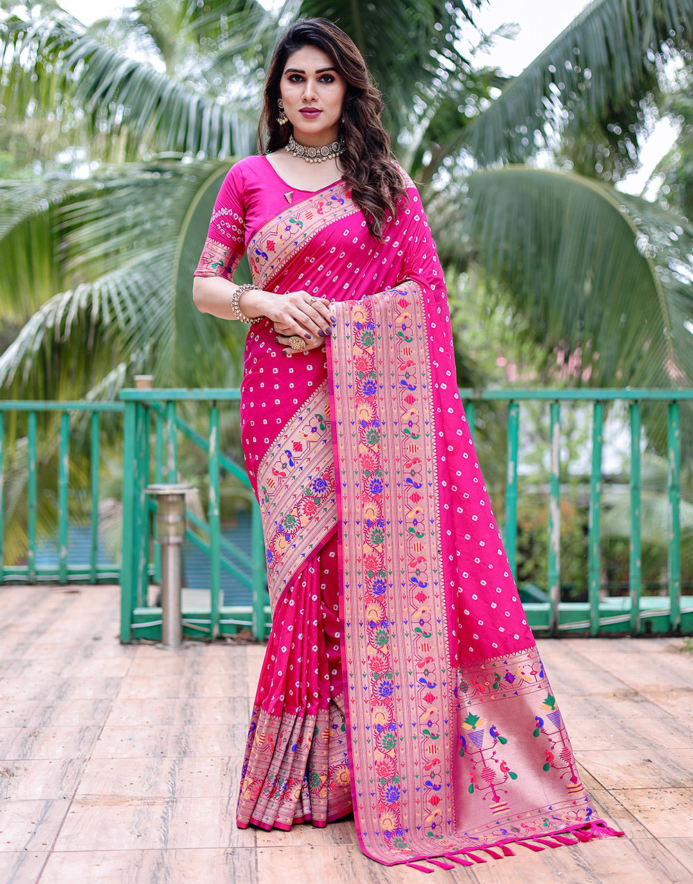 Classic Pink Colour Paithani Silk Zari Weaving Saree