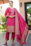 Pink Silk Pashmina Work Salwar Suit ( Unstitched )