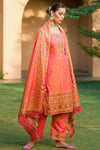 Peach Silk Pashmina Work Salwar Suit ( Unstitched )