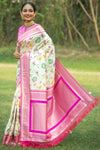 Pista Green Soft Banarasi Silk Saree With Zari Weaving Work