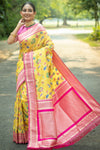 Yellow Soft Banarasi Silk Saree With Zari Weaving Work