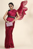 Magenta Pleated Rangoli Silk Saree with Belt