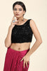 Magenta Pleated Rangoli Silk Saree with Belt