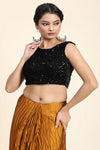 Mustard Pleated Rangoli Silk Saree with Belt