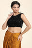 Mustard Pleated Rangoli Silk Saree with Belt