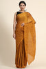 Mustard Pleated Rangoli Silk Saree with Belt
