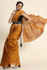 Mustard Pleated Rangoli Silk Saree with Belt