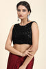 Dark Red Pleated Rangoli Silk Saree with Belt