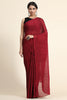 Dark Red Pleated Rangoli Silk Saree with Belt