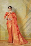 Orange Kanjivaram Saree For Wedding Look  