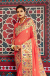 Lovely Peach Colour Kanjivaram Saree