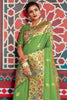 Parrot Green Colour Kanjivaram Silk Saree With Blouse - Bahuji - Premium Silk Sarees Online Shopping Store