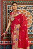 Crimson Red Colour Kanjivaram  Silk Saree With Blouse - Bahuji - Premium Silk Sarees Online Shopping Store