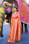 OOrange Shine Kanjivaram Wedding Saree