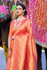 Amber OOrange Shine Kanjivaram Wedding Saree