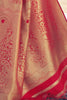 Cherry Red Woven Kanjivaram Wedding Saree - Bahuji - Premium Silk Sarees Online Shopping Store