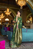 Emerald Green Golden Zari Butta Design Border With Blouse - Bahuji - Premium Silk Sarees Online Shopping Store