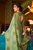 Plant Green and Golden Zari Butta Design Border With Blouse - Bahuji - Premium Silk Sarees Online Shopping Store