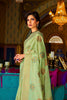 Plant Green and Golden Zari Butta Design Border With Blouse - Bahuji - Premium Silk Sarees Online Shopping Store