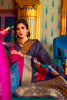 Peacock Blue and Golden Zari Butta Design Border With Blouse - Bahuji - Premium Silk Sarees Online Shopping Store