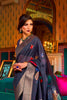 Peacock Blue and Golden Zari Butta Design Border With Blouse - Bahuji - Premium Silk Sarees Online Shopping Store