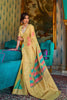 Corn Yellow And Golden Zari Design Border With Blouse - Bahuji - Premium Silk Sarees Online Shopping Store
