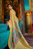 Corn Yellow And Golden Zari Design Border With Blouse - Bahuji - Premium Silk Sarees Online Shopping Store