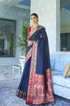 Light  blue kanjivaram silk saree