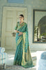 Morpich And Gold Zari Buti Banarasi Saree