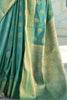 Women's Stylish Teal Morpich Banarasi Silk Woven Saree - Bahuji - Premium Silk Sarees Online Shopping Store