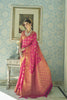 Gold Zari Border Pink Banarasi Silk Saree