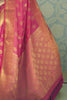 Women's Stylish Rouge Pink Banarasi Silk Woven Saree - Bahuji - Premium Silk Sarees Online Shopping Store