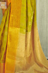 Party Wear Yellow Banarasi Silk Saree