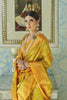 Party Wear Yellow Banarasi Silk Saree