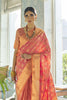  Orange banarasi silk saree