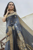 Anchor Gray Colour Cotton Silk Saree  With Plan Blouse - Bahuji - Premium Silk Sarees Online Shopping Store